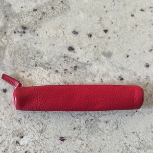 Leatherology Red Leather Pen Case